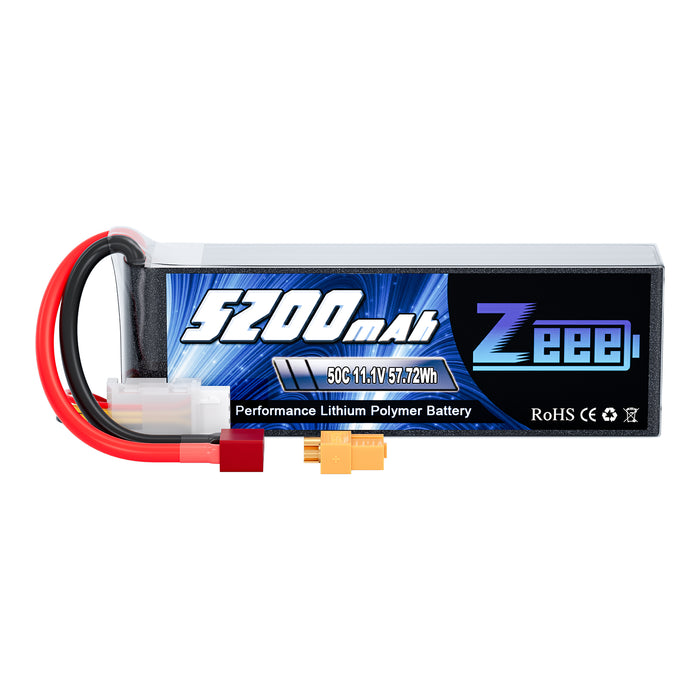 Zeee 3S Lipo Battery 5200mAh 11.1V 50C with Deans and XT60 Connector Soft Case For RC Plane RC Car