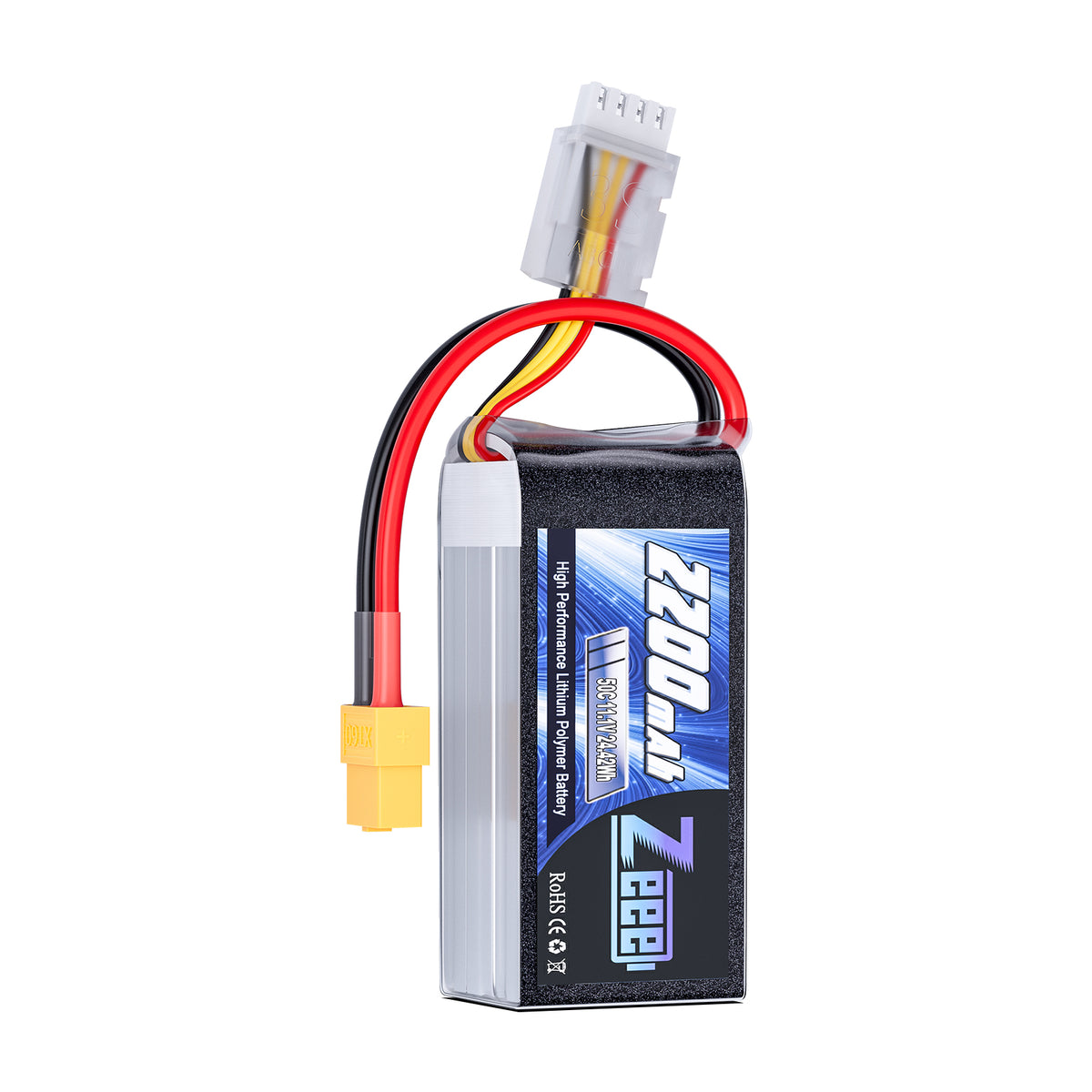 Zeee 3S Lipo Battery 2200mAh 11.1V 50C Shorty Pack Battery with XT60 P
