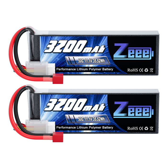 Zeee 3S Lipo Battery 3200mAh 11.1V 50C Soft Case with Deans T Connector for RC Car RC Truck RC Models(2 Pack)