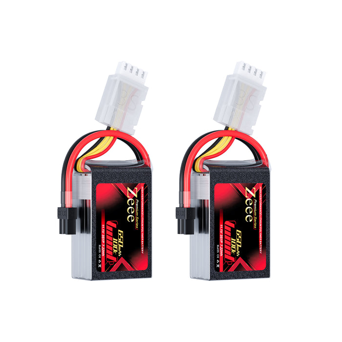 Zeee Premium Series 3S Lipo Battery 650mAh 11.1V 100C Soft Case with XT30 Plug for RC Car RC Models(2 Pack)