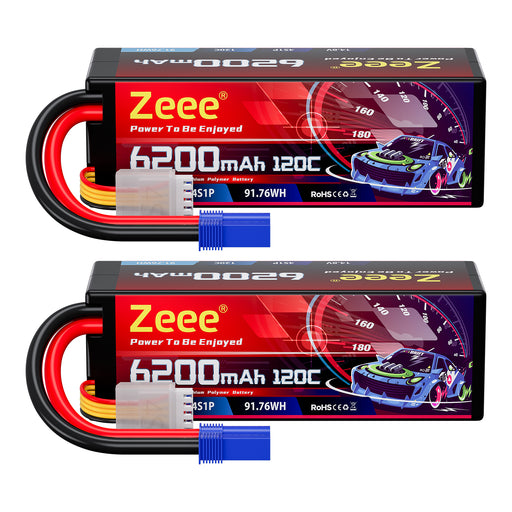 Zeee 2S Li-ion Battery 2000mAh 7.4V Battery with SM 2P Connector 2 Pack USB  Charger Compatible with MN D90/91, MN 99/99s RC Cars, H101 H103 H105 RC