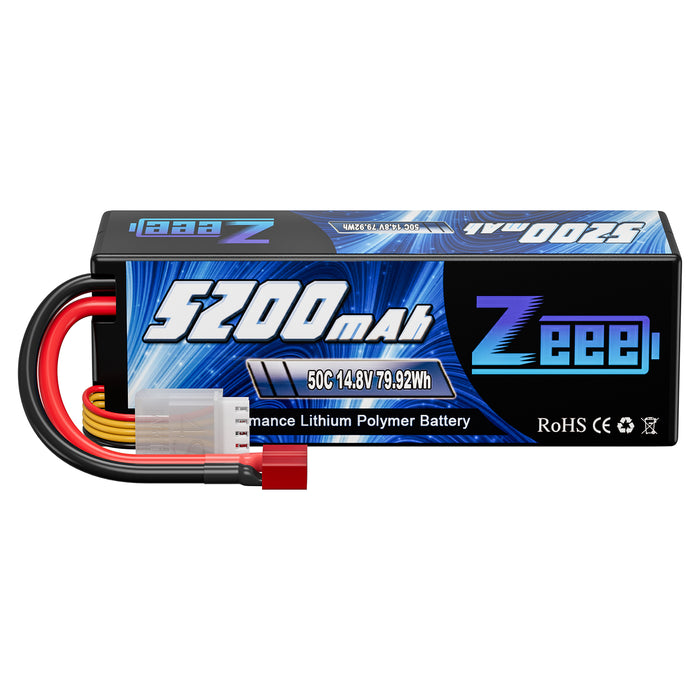 Zeee 4S Lipo Battery 5200mAh 14.8V 50C Hard Case Deans Plug For RC Car RC Model