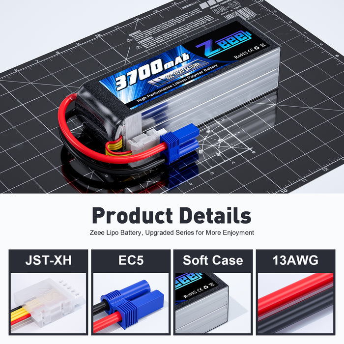 Zeee 6S Lipo Batterie 22.2V 50C 4500Ah RC Batterie Étui Souple avec Zeee 6S Lipo Batterie 22.2V 50C 4500Ah RC Batterie Étui Souple avec
