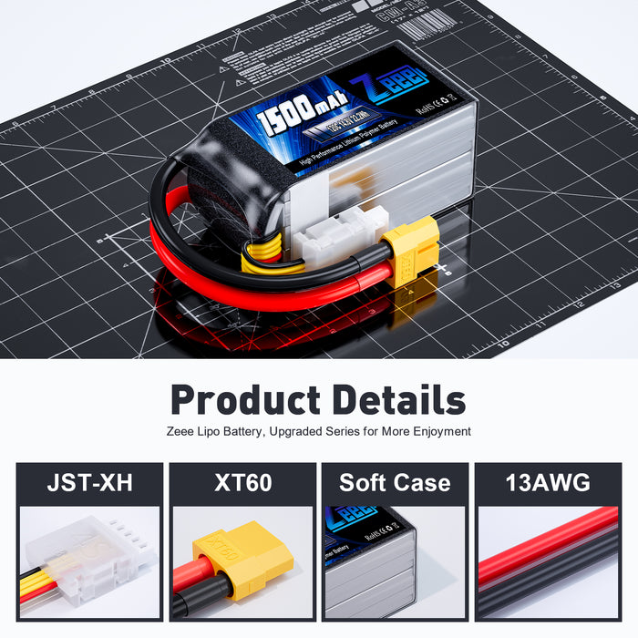 SANKAKU 6S Lipo Batterie 1500mAh 22.2V 120C Batterie Lithium Polymère Emballage Souple avec connecteur XT60 pour RC FPV Drone hélicoptère Quadcopter Racing Hobby 2 pièces SANKAKU 6S Lipo Batterie 1500mAh 22.2V 120C Batterie Lithium Polymère Emballage Souple avec connecteur XT60 pour RC FPV Drone hélicoptère Quadcopter Racing Hobby 2 pièces