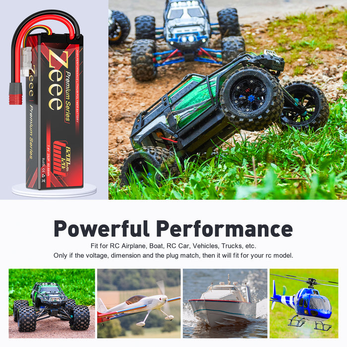 Zeee Premium Series 2S Lipo Battery 8200mAh 7.4V 120C Hard Case with Deans T Connector for RC Car RC Boat(2 Pack)