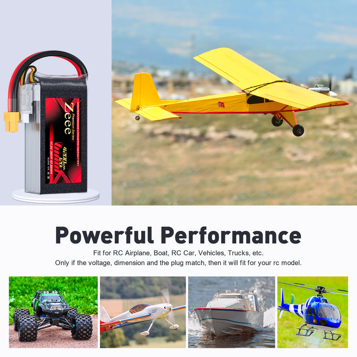 Zeee Premium Series 3S Lipo Battery 4200mAh 11.4V 120C Soft Case with XT60 Plug For Rock Crawler Airplane Racing Models(2 Pack)