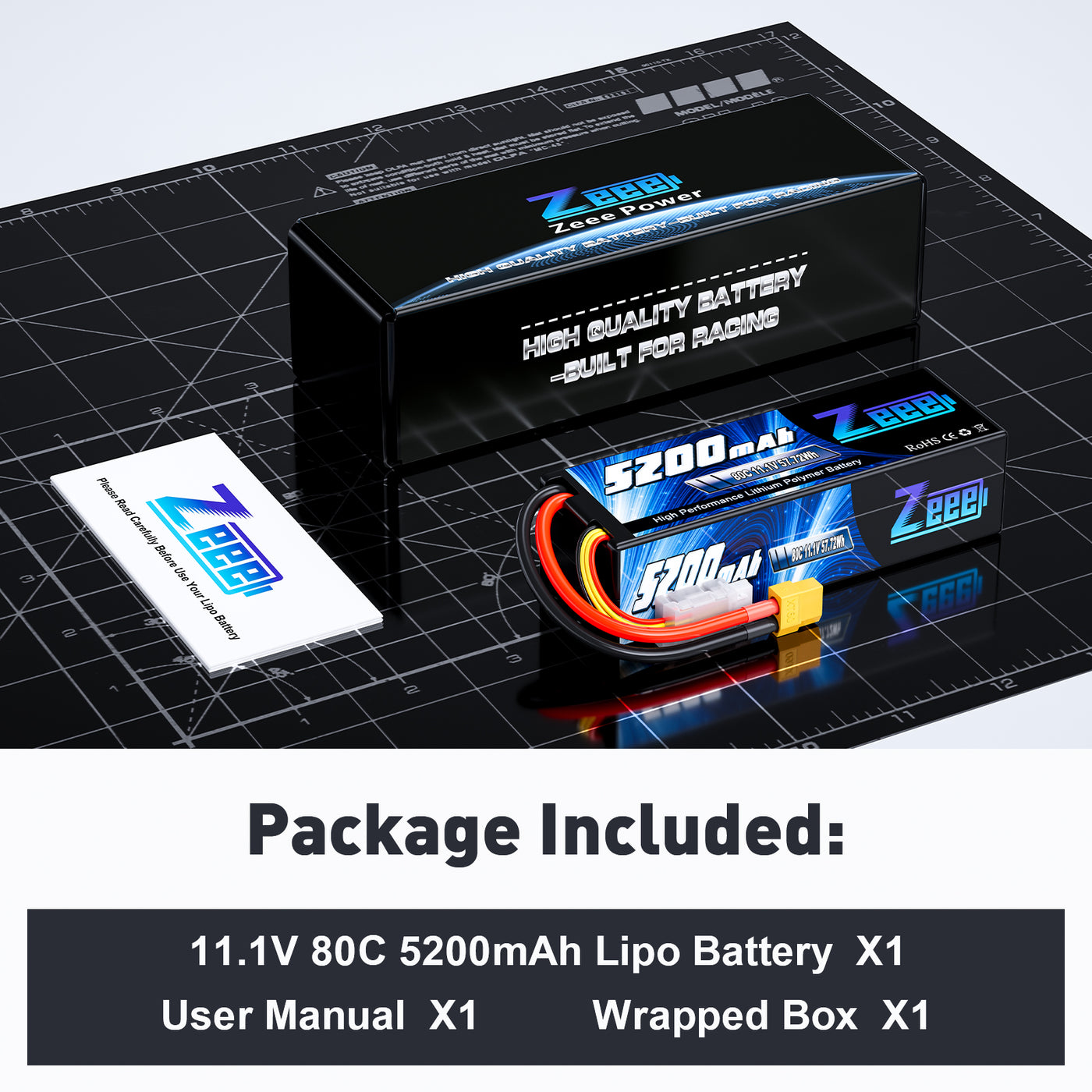 Zeee 3S LiPo Akku 11,1V 80C 5200mAh Hardcase Batterie mit EC5 Steck für Zeee 3S LiPo Akku 11,1V 80C 5200mAh Hardcase Batterie mit EC5 Steck für
