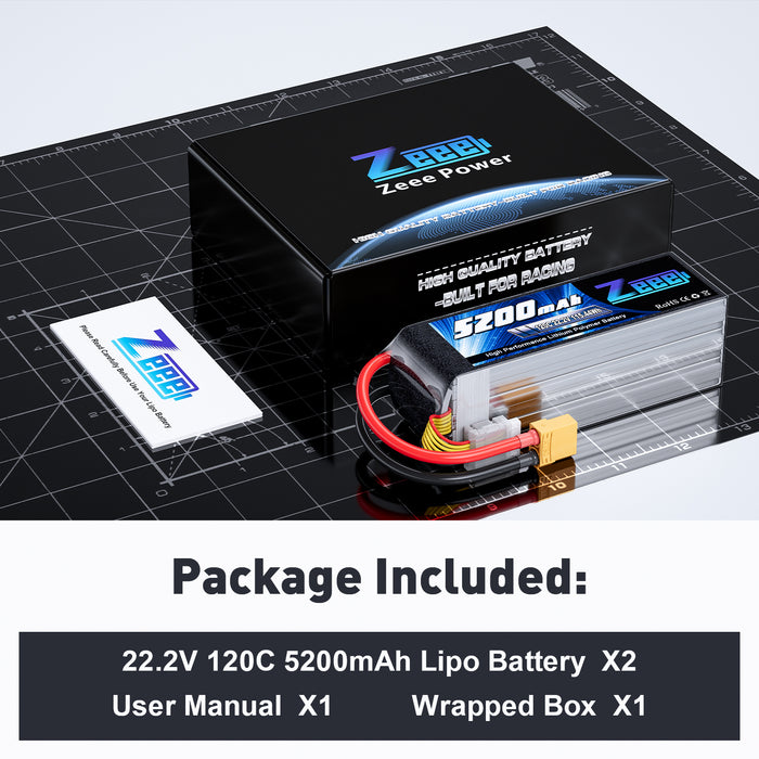 Zeee Premium serisi 2S Lipo pil 5200mAh 7.4V 120C sert çanta piller dekanlar tak Zeee Premium serisi 2S Lipo pil 5200mAh 7.4V 120C sert çanta piller dekanlar tak