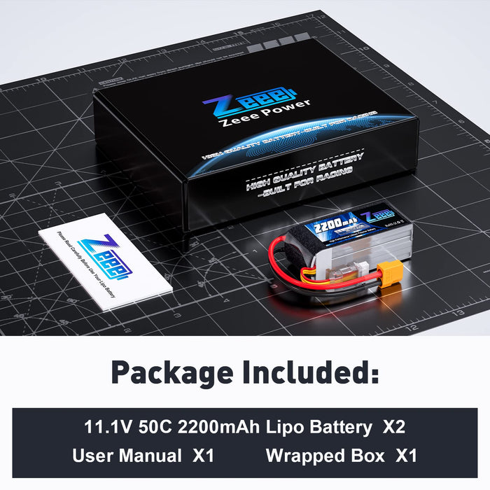 2x Zeee 3S Shorty Lpo Battery 2200mAh 11.1V 50C Deans for RC Car Drone 2x Zeee 3S Shorty Lpo Battery 2200mAh 11.1V 50C Deans for RC Car Drone