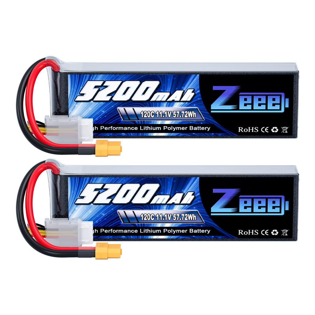 Batterie LiPo Zeee 3S 5200mAh 11,1V 80C – Coque Rigide, Connecteur T, Pour RC Et Drones FPV