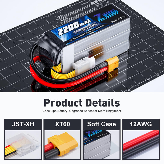 Li-Polymer batterij - 1300mAh (22.2V) 120C 6S R-Line V3 XT60 connector Li-Polymer batterij - 1300mAh (22.2V) 120C 6S R-Line V3 XT60 connector