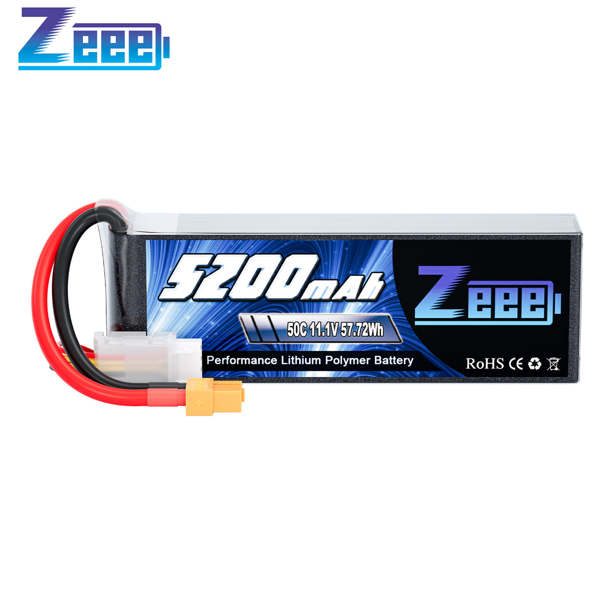Zeee 3S Lipo Battery 5200mAh 50C 11.1V with XT60 Connector Soft Case f
