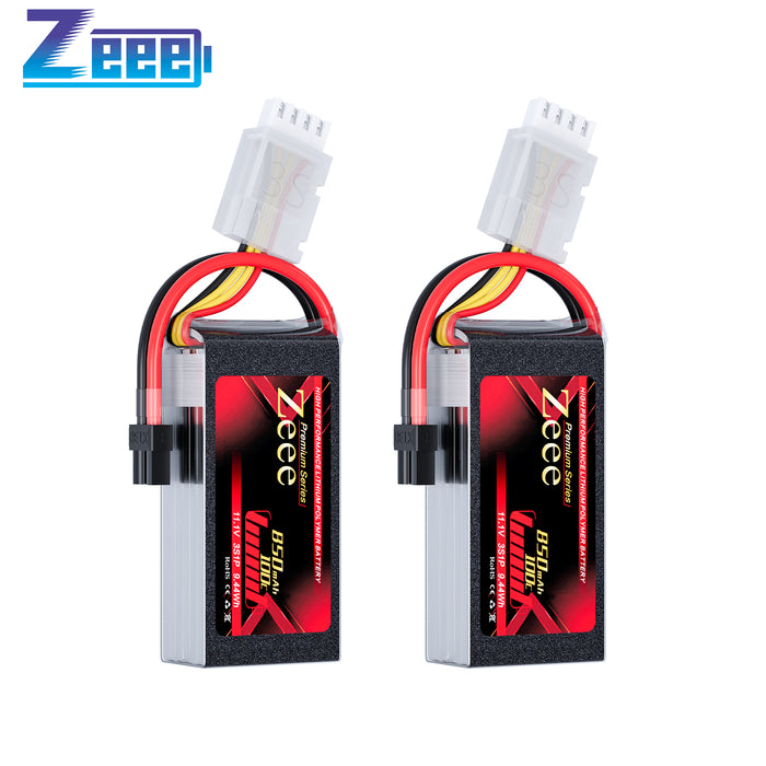 Zeee Premium Series 3S Lipo Battery 850mAh 11.1V 100C Soft Case with XT30 Plug for RC Car RC Models(2 Pack)
