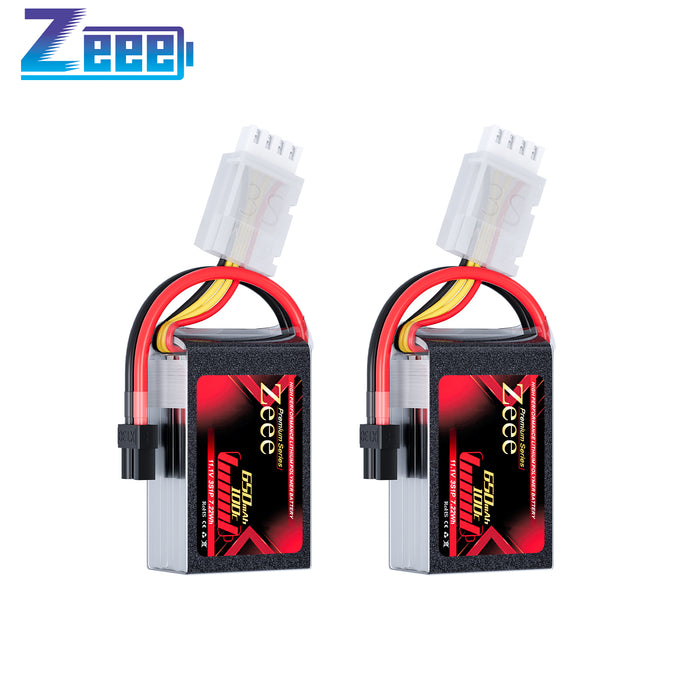 Zeee Premium Series 3S Lipo Battery 650mAh 11.1V 100C Soft Case with XT30 Plug for RC Car RC Models(2 Pack)