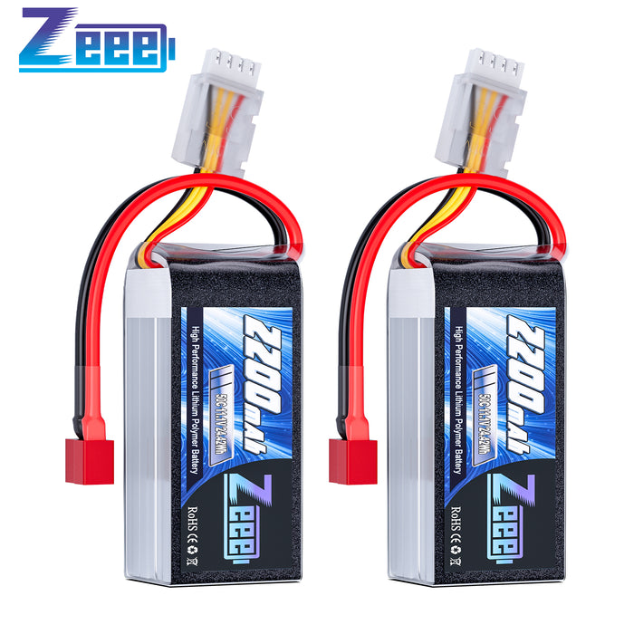 Zeee 3S Lipo Battery 2200mAh 11.1V 50C Shorty Pack Battery with Deans Plug for RC Car Truck RC Airplane Racing Hobby Models(2 Pack)