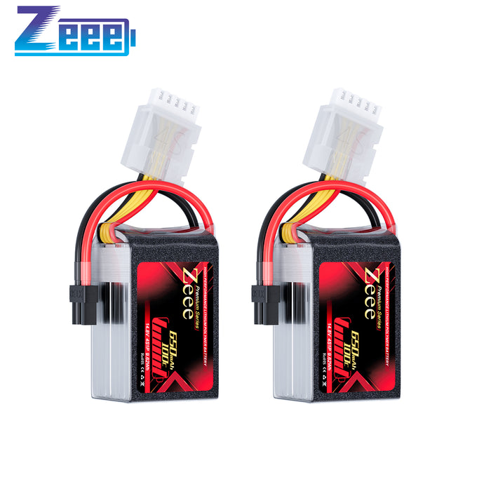 Zeee Premium Series 4S Lipo Battery 650mAh 14.8V 100C Soft Case with XT30 Plug for RC Car RC Models(2 Pack)