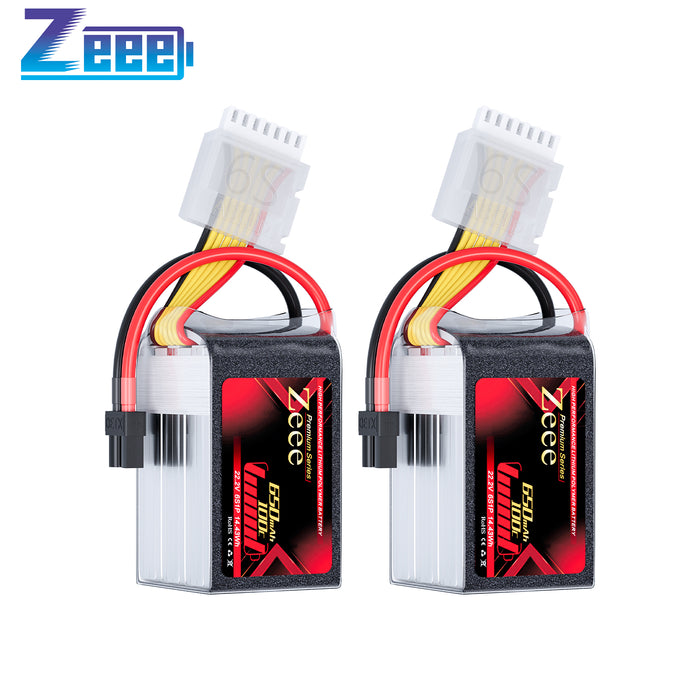 Zeee Premium Series 6S Lipo Battery 650mAh 22.2V 100C with XT30 Plug for FPV Racing Drone Quadcopter Helicopter Airplane RC Models (2 Pack)