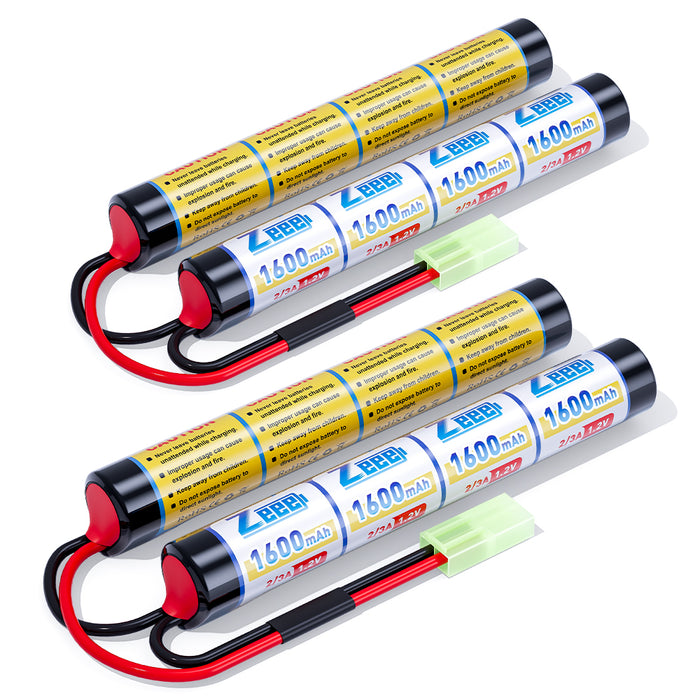 Zeee 9.6V 1600mAh NiMH Battery with Mini Tamiya Plug for RC model(2 Pack)