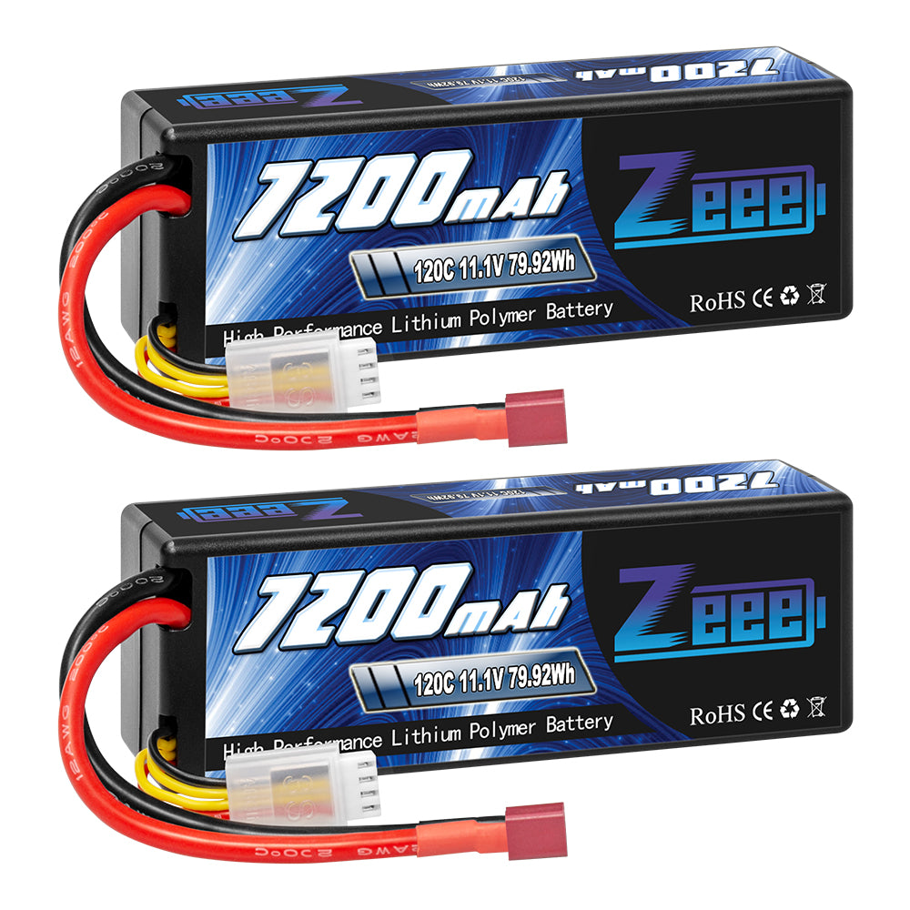 Zeee 3S Lipo Battery 7200mAh 11.1V 120C Hard Case with Deans T Connect