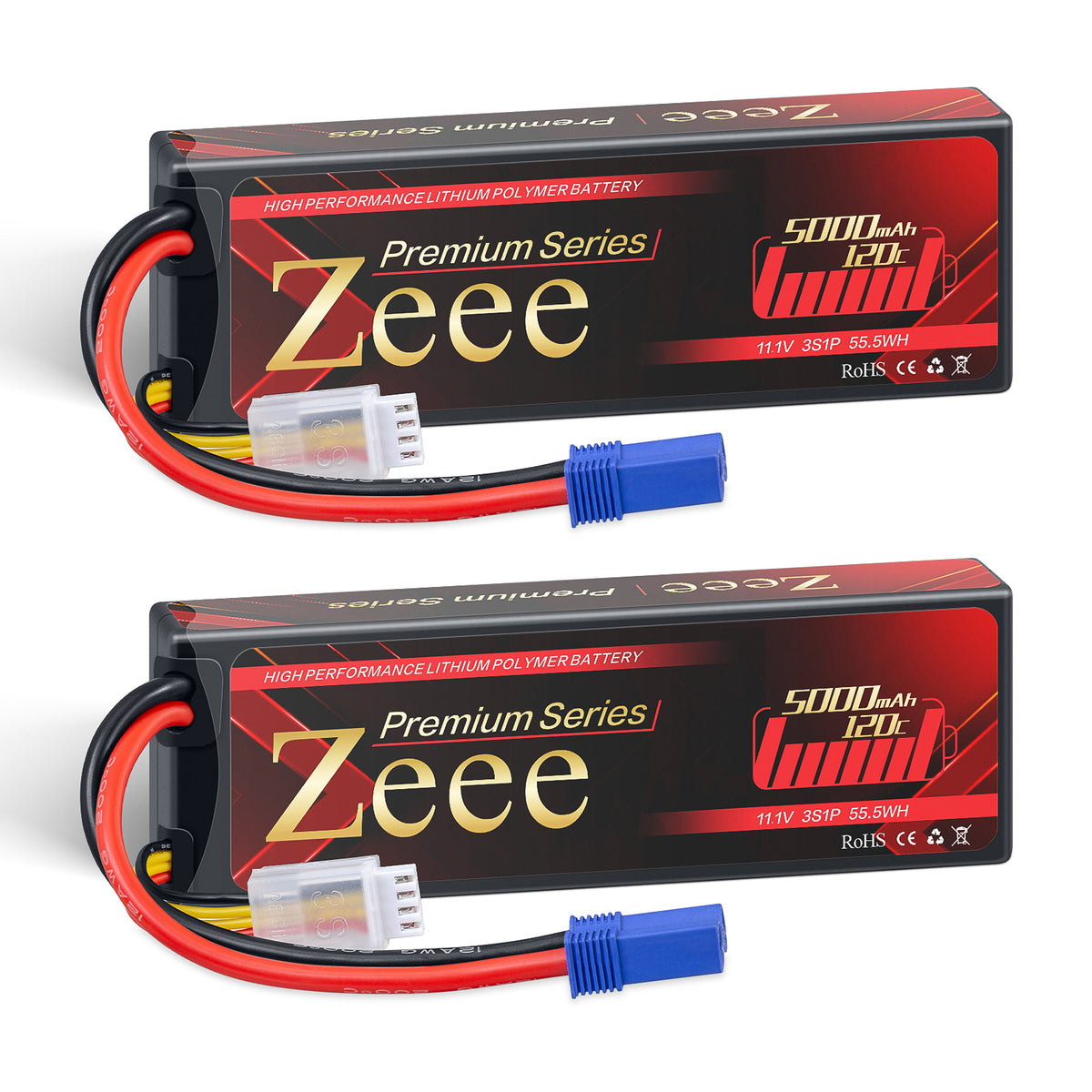 Zeee Premium Series 3S Lipo Battery 5000mAh 11.1V 120C LCG Hard Case w