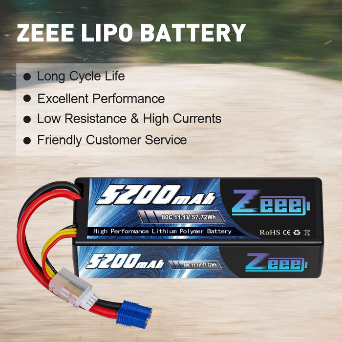 HOOVO Batería Lipo 3S 11.1V 6500mAh 120C RC Lipo Baterías Caso rígido EC5 Plug Compatible con vehículos a escala 1/8 1/10 RC Autos Camiones Truggy Barcos (2 paquetes HOOVO Batería Lipo 3S 11.1V 6500mAh 120C RC Lipo Baterías Caso rígido EC5 Plug Compatible con vehículos a escala 1/8 1/10 RC Autos Camiones Truggy Barcos (2 paquetes