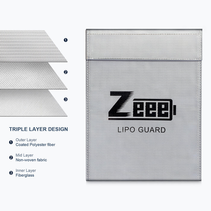 Zeee Lipo Safe Bag Fireproof Explosion-Proof Lipo Battery Bag for Safe Charging and Storage