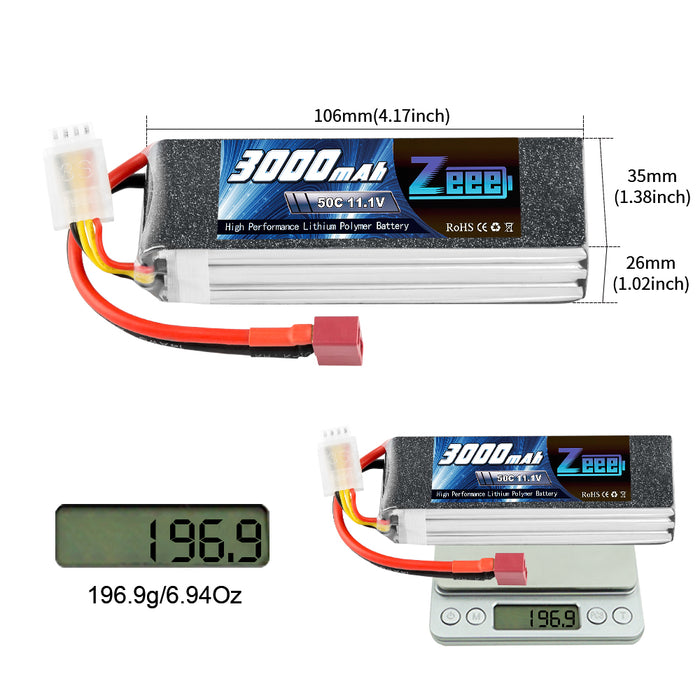 OVONIC 3s Batteria Lipo 3000Ah 50C 11.1V Lipo con Connettore a T stile OVONIC 3s Batteria Lipo 3000Ah 50C 11.1V Lipo con Connettore a T stile
