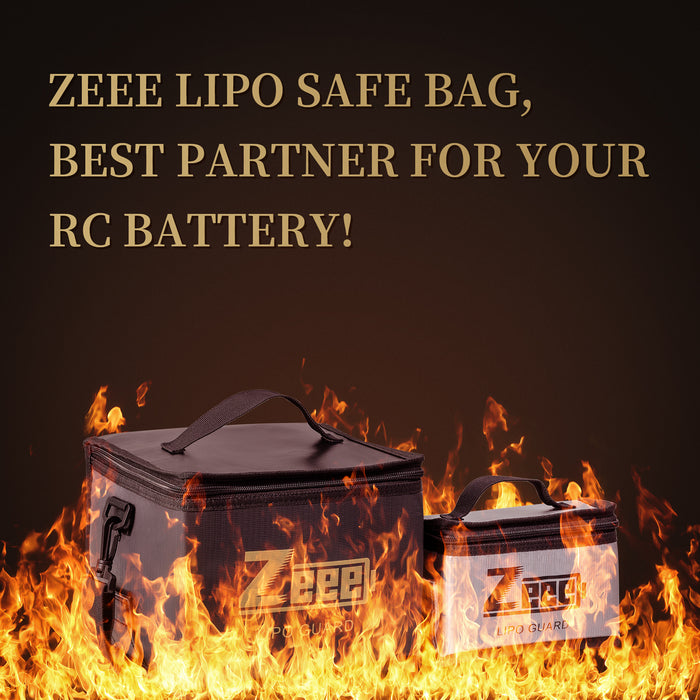 Zeee Fireproof Battery Safe Bag Lipo Battery Storage Guard Safe Pouch for Charge and Storage (2 Pack)