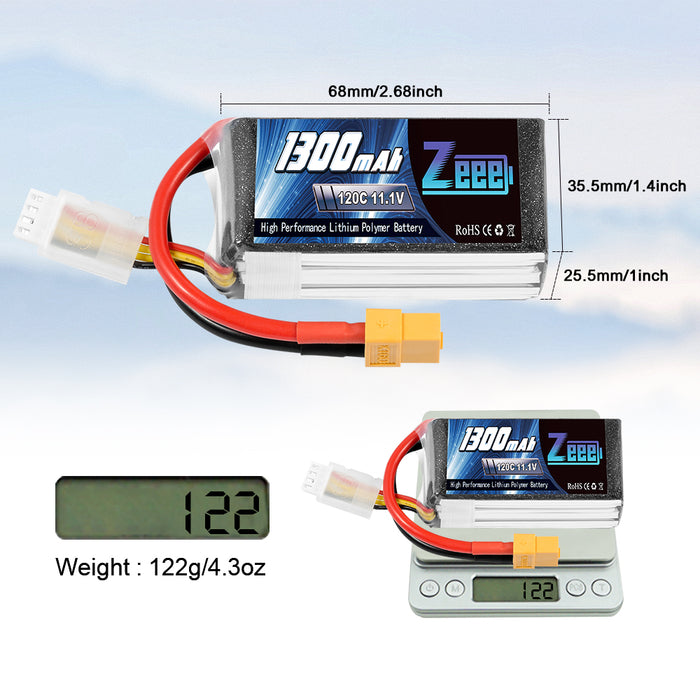 Zeee 3S LiPo Battery 5200mAh XT60 11.1V 120C (2-Pack Zeee 3S LiPo Battery 5200mAh XT60 11.1V 120C (2-Pack