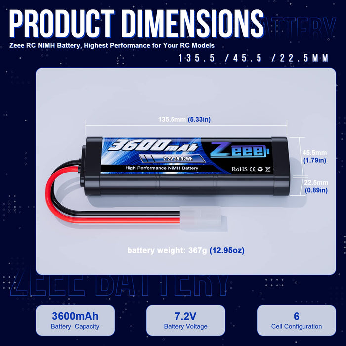 Zeee 6S 7.2V Tamiya fişi ile 5000mAh RC NiMH pil RC araba RC kamyon için ilişkil Zeee 6S 7.2V Tamiya fişi ile 5000mAh RC NiMH pil RC araba RC kamyon için ilişkil